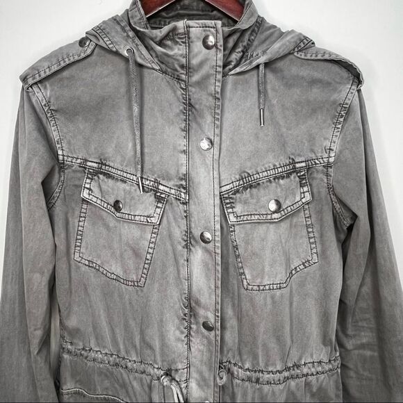 Aritzia Talula Trooper Grey Black Utility Jacket Size XS Military Neutral - Picture 7 of 12